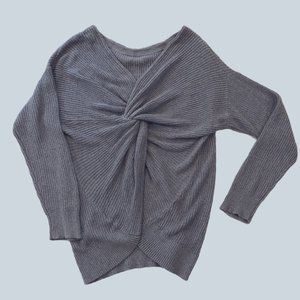 Market & Spruce Gray Twist Back Sweater Size XL